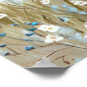 Poster un bateau bleu sur un paysage de plage (Coin)