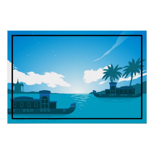 Poster Un bateau dans la mer-18530 (Devant)