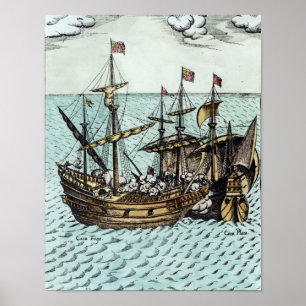 Poster Un bateau de trésor espagnol