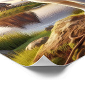 Poster Un Beagle de charme dans une campagne rustique (Coin)