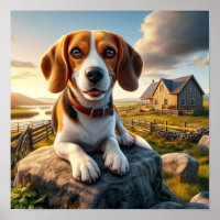 Un Beagle de charme dans une campagne rustique