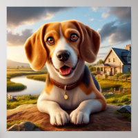 Un Beagle de charme dans une campagne rustique