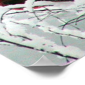 Poster Un Beau Cardinal Rouge Dans Les Arbustes Couverts (Coin)