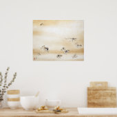 Poster "Un beau jour" peinture japonaise à l'encre (Cuisine)