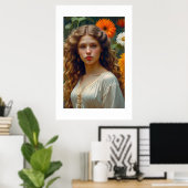 Poster Un beau portrait de fille (Bureau à domicile)