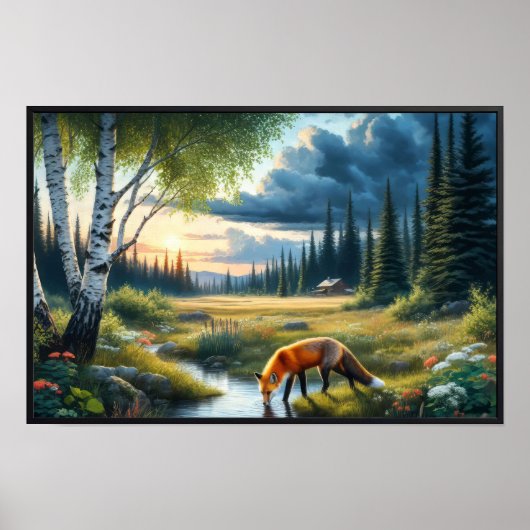 Poster Un Beau Renard Rouge Reposé (Devant)