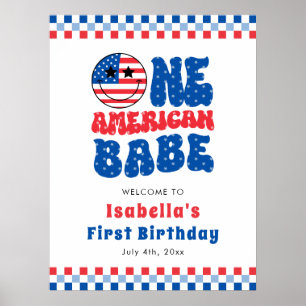 Poster Un bébé américain 4 juillet fête de premier annive