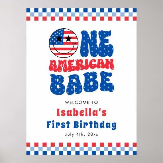 Poster Un Bébé Américain Fête son Premier Anniversaire po (Devant)