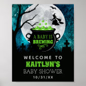 Poster Un Bébé brasse Baby shower Halloween Bienvenue (Devant)