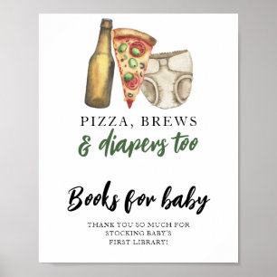 Poster Un bébé brasse des brasseries et des pizzas Livres