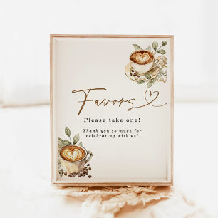 Poster Un bébé brasse des faveurs Signe   Baby shower caf