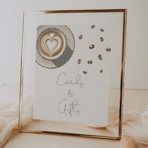 Poster Un bébé brasse du café Baby shower Cartes et cadea