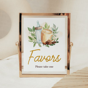 Poster Un bébé brasse du café Baby shower Faveurs