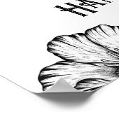 Poster Un bébé brasse Goth Baby shower Crâne & Fleurs (Coin)