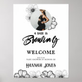 Poster Un bébé brasse Goth Baby shower Crâne & Fleurs (Devant)