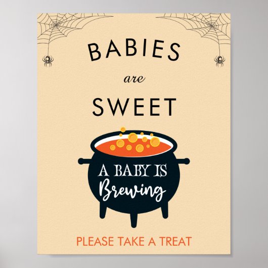 Poster Un Bébé brasse Halloween Baby shower Favoriser Pos (Devant)