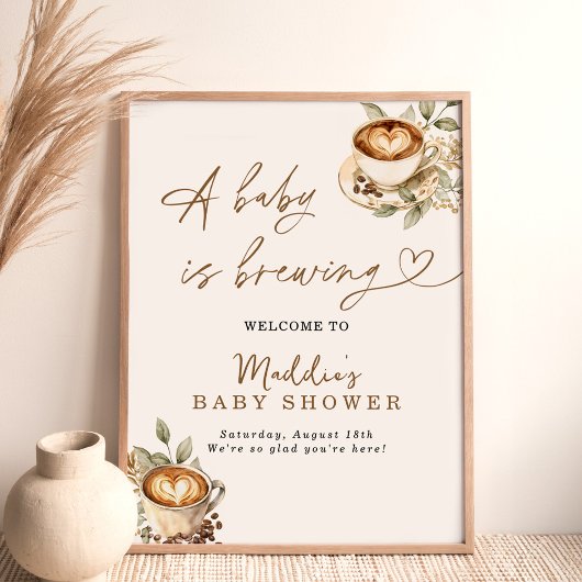 Poster Un bébé brasse l'Affiche de bienvenue | Café bébé