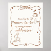 Poster Un bébé café prépare le panneau de la station d'en (Devant)
