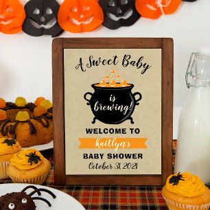 Poster Un Bébé Doux Brasse Le Baby shower D'Halloween