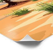 Poster Un bébé éléphant qui sonne heureux dans la savane  (Coin)