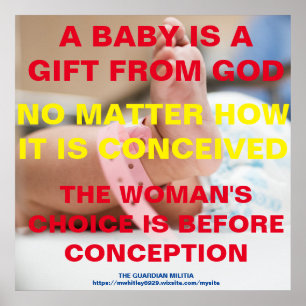 Poster Un bébé est un cadeau de DIEU
