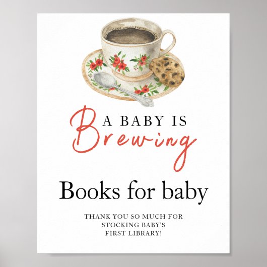 Poster Un bébé prépare une tasse de café Livres pour bébé (Devant)
