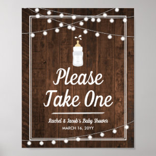 Poster Un bébé rustique brasse Baby shower Favoriser Pren