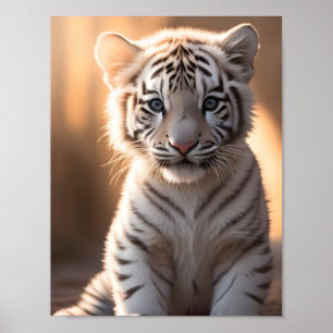 Poster Un bébé tigre blanc mignon