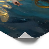 Poster Un bel ange en or et turquoise (Coin)