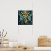 Poster Un bel ange en or et turquoise (Cuisine)