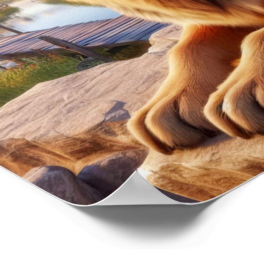 Poster Un berger allemand dans un cadre rustique (Coin)