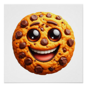 Poster Un biscuit souriant.