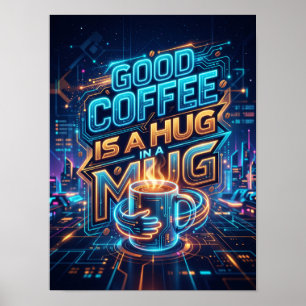 Poster un bon café est un câlin dans une tasse