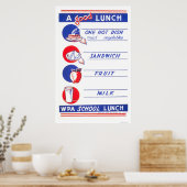 Poster Un bon déjeuner bien manger 1941 WPA (Cuisine)