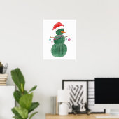 Poster Un bonhomme de neige de Noël très cactus (Bureau à domicile)