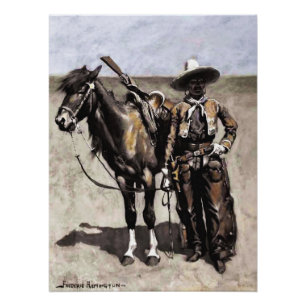 Poster Un Buccaro mexicain au Texas par Frederic Remingto