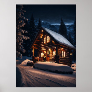Poster Un Cabine de grumes de montagne - Un chapeau de No