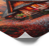 Poster Un cabine douillet avec de belles feuilles d'autom (Coin)