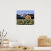 Poster Un cabine en bois et les monts Sawtooth dans (Cuisine)