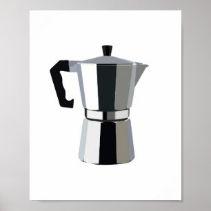 Poster Un café italien de café express d'illustration d