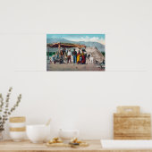 Poster Un camp indien Piute avec les indigènes du Nevada (Cuisine)