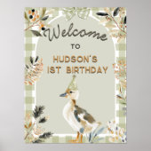 Poster Un canard chanceux mignon canard En vichy 1er anni (Devant)