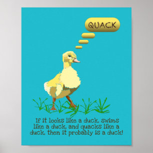 Poster Un Canard Jaune Dit Un Petit Bec Illustration