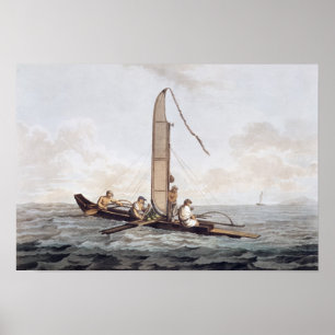 Poster Un canot à voile d'Otaheite