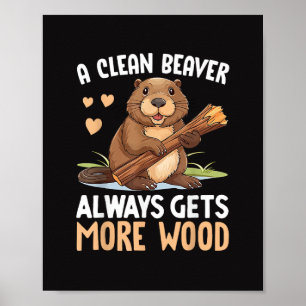 Poster Un castor propre obtient toujours plus de bois