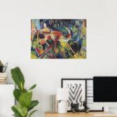 Poster Un cerf dans un jardin fleuri par Franz Marc, Art  (Bureau à domicile)