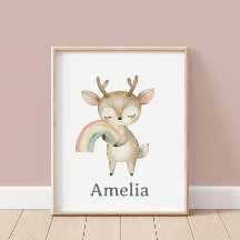 Un Cerf De Bois Accroche Un Boho Rainbow Cute Nurs
