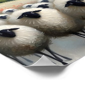 Poster Un champ de pavot à mouton adorable et une maison (Coin)