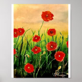 Poster Un champ de pavots rouges (Devant)