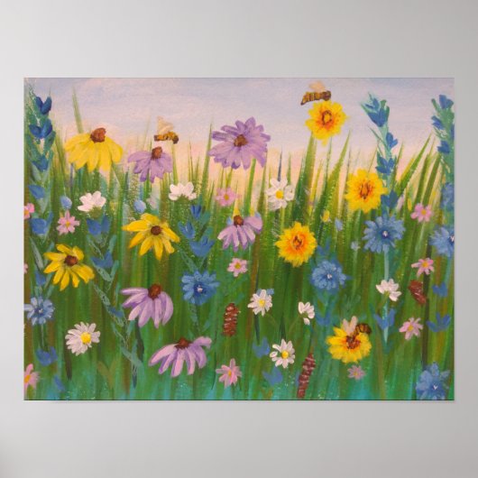 Poster Un champ plein de fleurs sauvages (Devant)